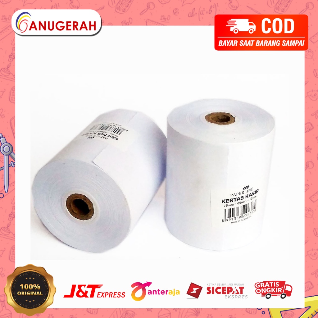

PAPERLINE 75X65 1 PLY KERTAS TELSTRUK / STRUK KASIR ROLL (PACK)