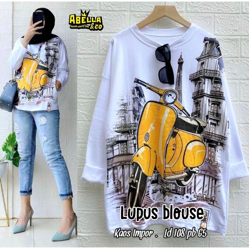 LUPUS BLOUSE ORI BY ABELLA / BLUS MOTIF VESPA PREMIUM QUALITY (BERLABEL ABELLA)