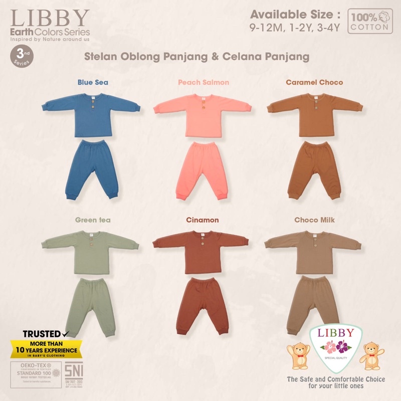 Castle - Libby FAVE SET Earth series Stelan Baju Oblong Panjang - Celana Panjang / Baju Bayi &amp; Anak