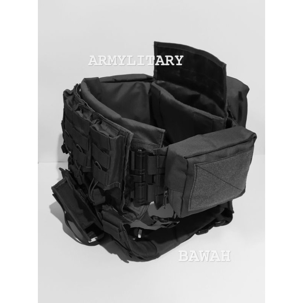 Rompi tactical dist black anti peluru tni.polri