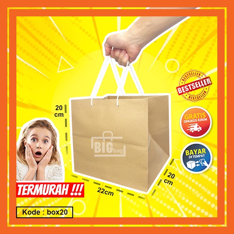 

PAPER BAG PAPER BAG COKLAT PAPER BAG POLOS TAS KERTAS BOX20