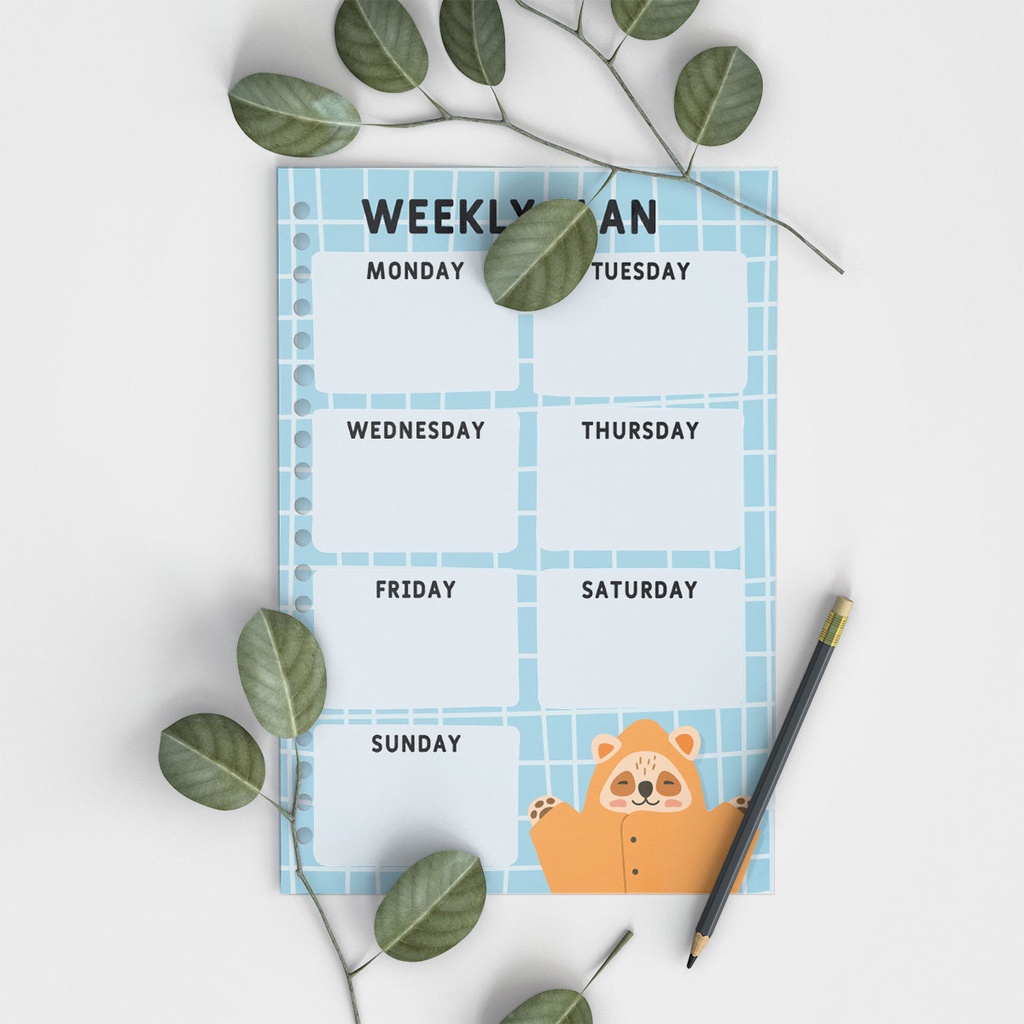 Bukuqu Loose leaf A5 - L230 Weekly Plan Kotak Biru Kertas Binder