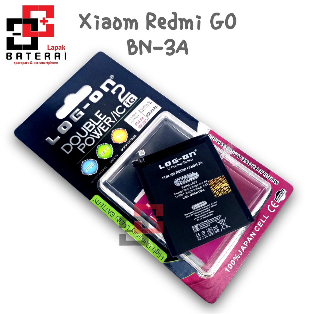 Log on - BN3A Xiaomi Redmi GO Double IC Battery Baterai Batre - 1 Tahun Garansi