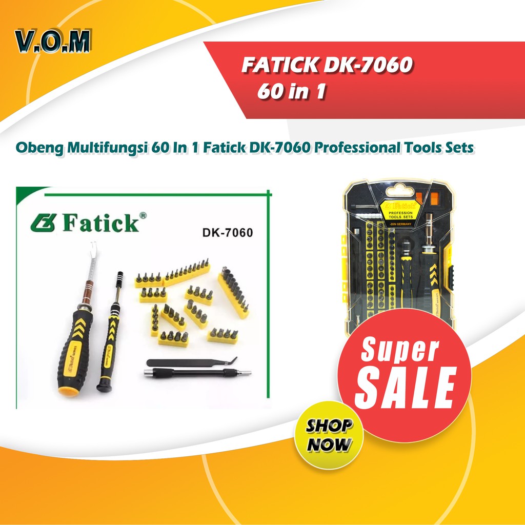 Obeng Multifungsi 60 In 1 FATICK DK-7060 Professional Tools Sets - 0374