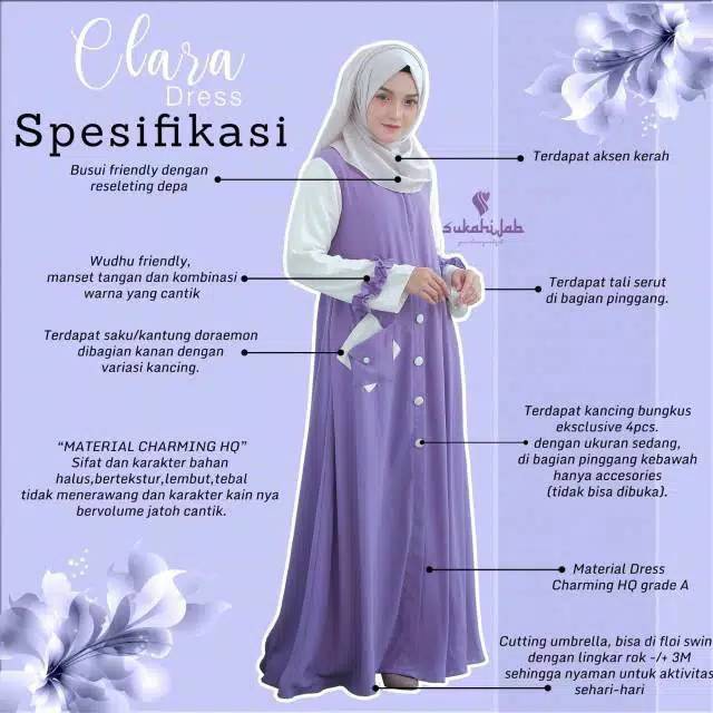 Clara Dress / Clara Maxy / Gamis Clara Murah