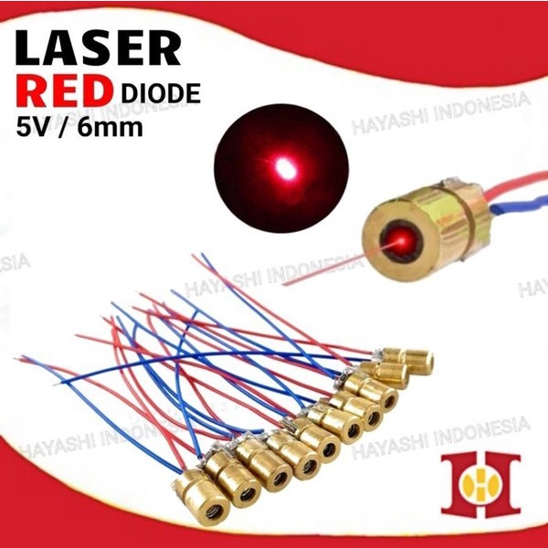 Laser Diode 5V Sinar Dioda 6mm Pointer Red Merah Dot Titik Arduino - 5pcs