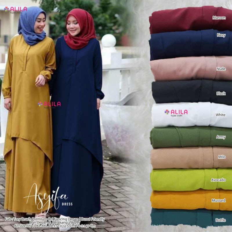 ASYIFA DRESS/DRESS MURAH/DRESS MUSLIM/GAMIS/GAMIS MURAH/FASHION MUSLIM WANITA By: Alila