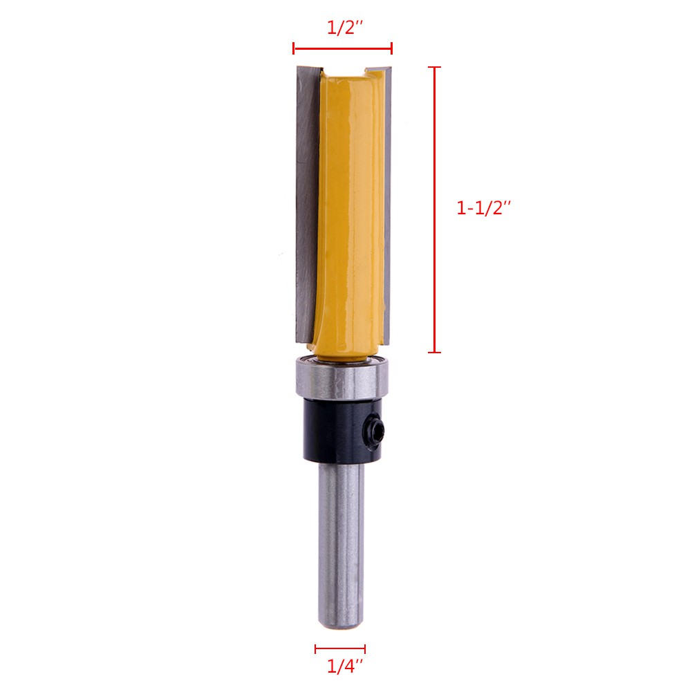 1Pc Mata Bor Router Bit 1 / 4 &quot;x 1 / 2&quot; x 38mm Shank Flush Trim astarit.id