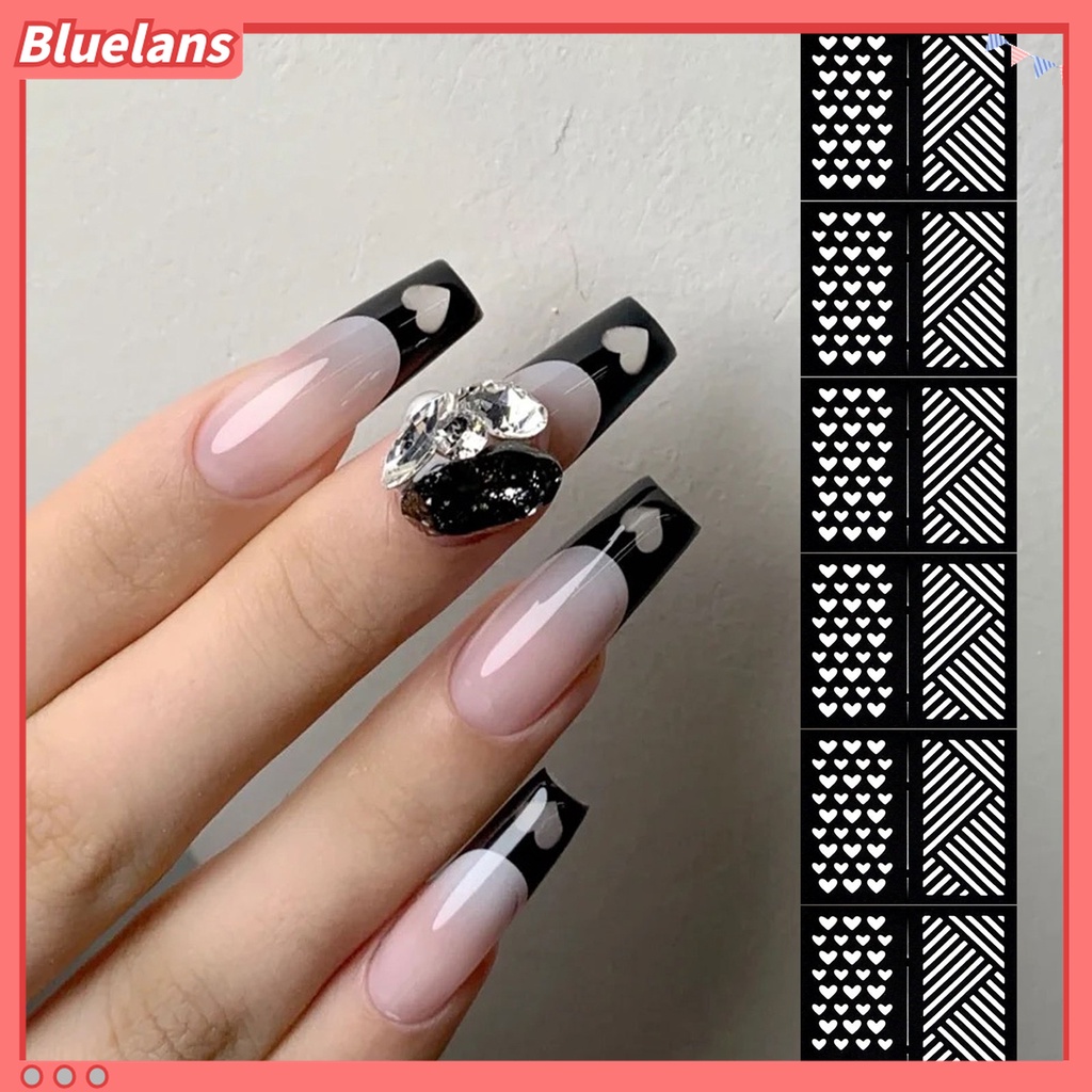 (In Stock) Kacamata Hitam Lensa Warna Warni ♡Stiker Kuku Motif Hati / Bintang Untuk Nail Art