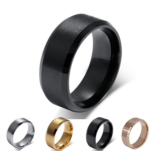 Fashion Perhiasan Cincin Pasangan Unisex Model Cincin Band Bahan Titanium untuk Cincin Pernikahan