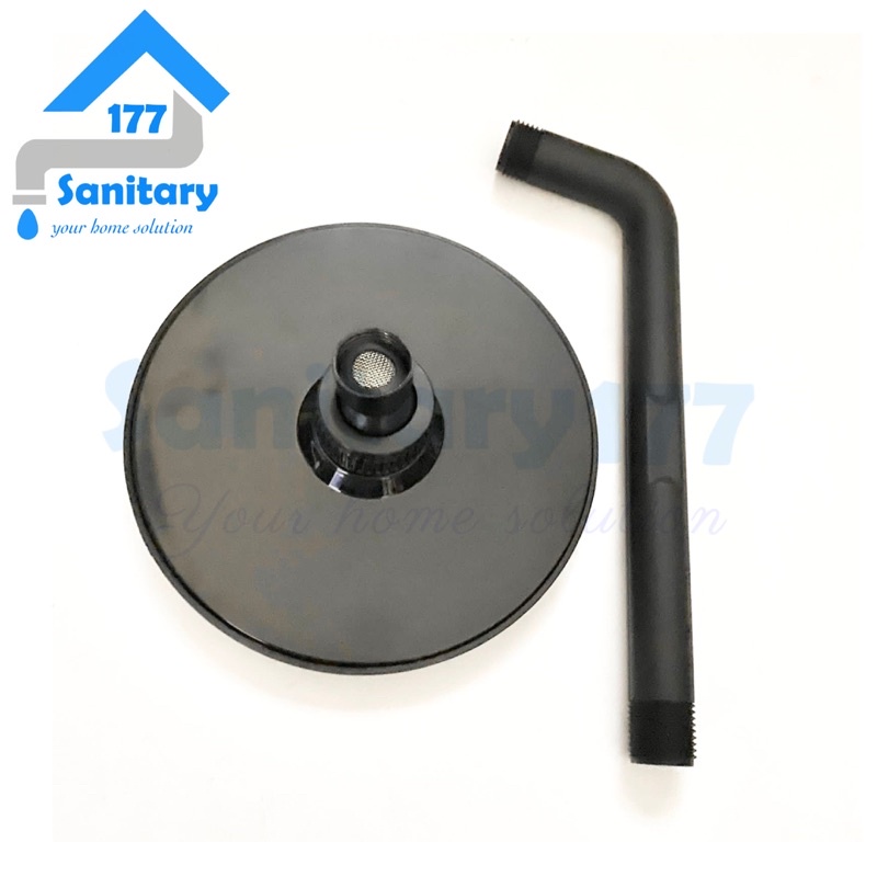 Shower Tembok 6 inch Hitam F02- Wall shower Mandi Black tanam 6inch semprotan bathroom tanpa selang fio /B17A