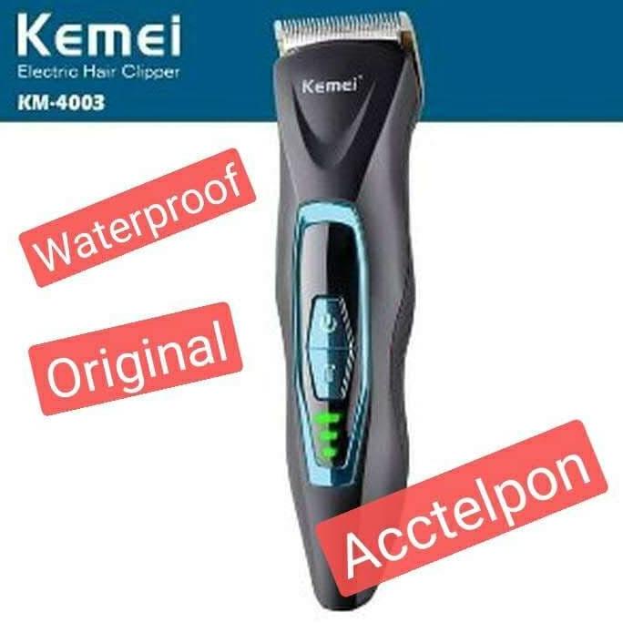 BISA BAYAR DITEMPAT Clipper KEMEI KM-4003 Alat Cukur Waterproof Mesin Cukur Rambut Cas BERKUALITAS