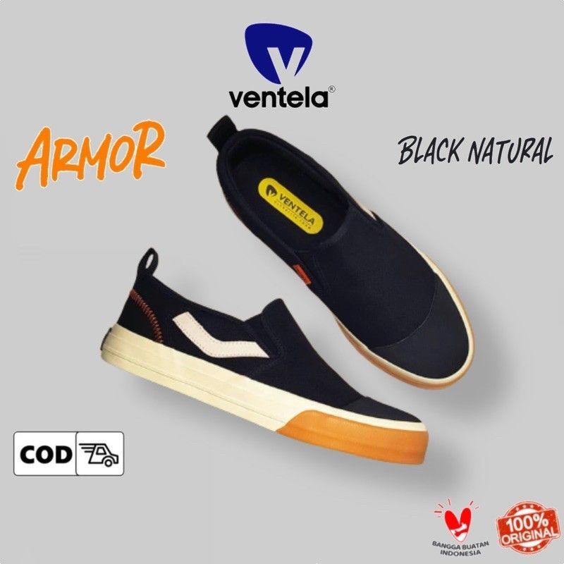 VENTELA SLIP ON ARMOR BLACK (ORIGINAL)