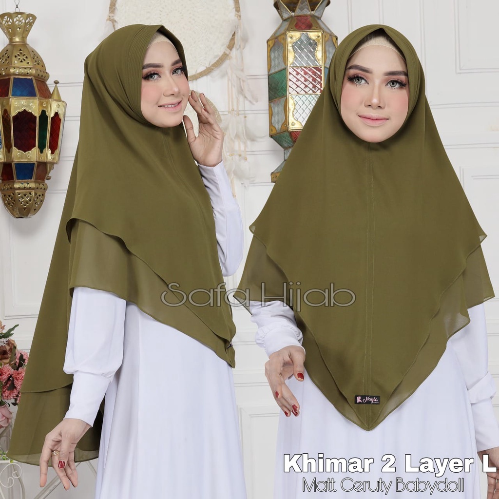 Khimar Ceruty Babydoll Jilbab khimar 2 Layer L Ceruty Babydoll Khimar Grosir Termurah Safa Hijab