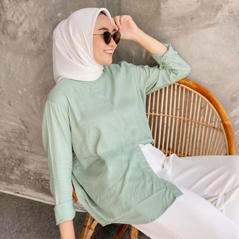 Kemeja Wanita Maudy Shirt Oversized LD 115 TERMURAH !!!-1