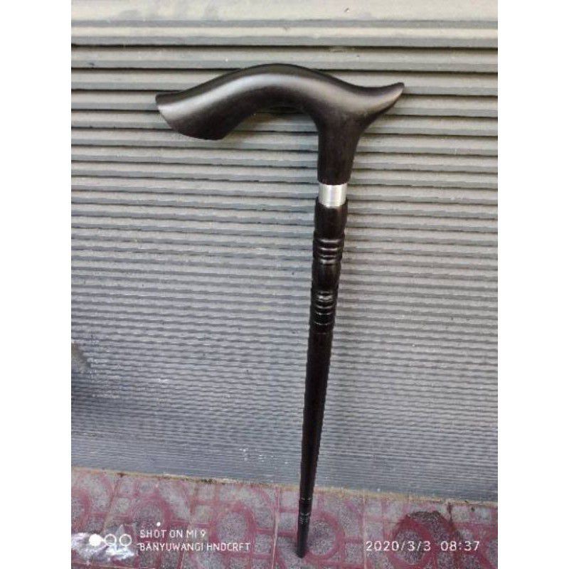 Tongkat galih kelor hitam Kalimantan alat bantu jalan orang tua tongkat ketiak alatbantu jalanlansia