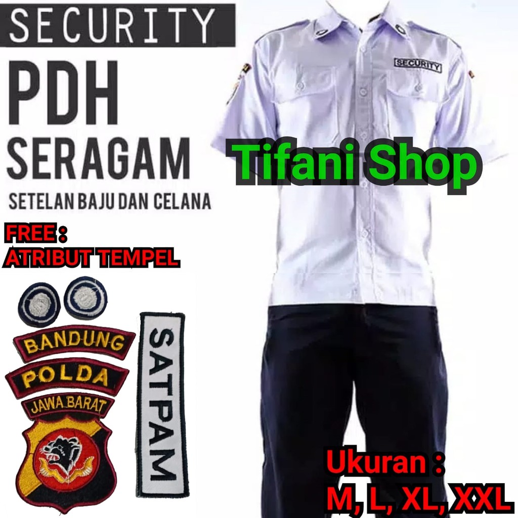 SERAGAM SETELAN PDH SECURITY KEAMANAN SATPAM Atribut Tempel TANPA