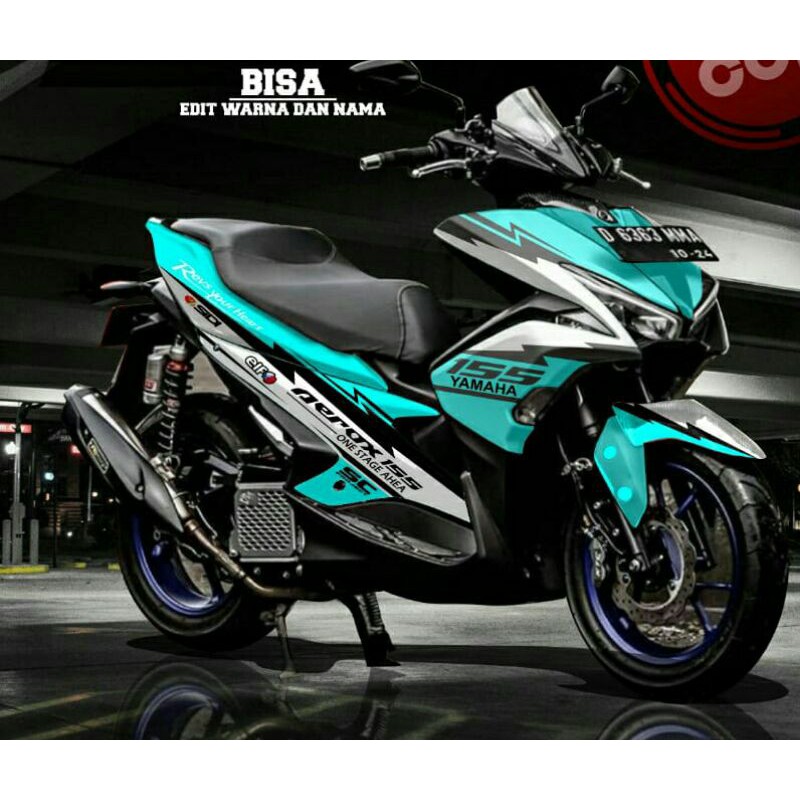 Sticker Decal AEROX Full Body 155 Biru Tosca Stiker Striping Decal Variasi Full Body f