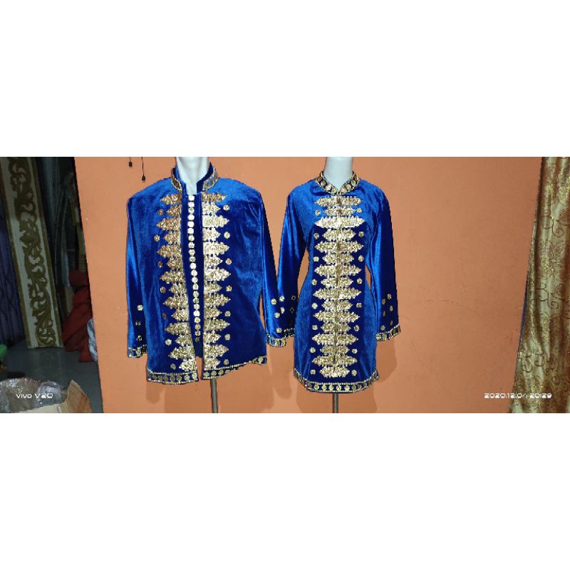 baju pengantin palembang bludru puncak rebung