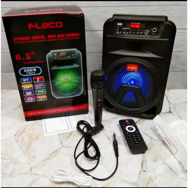 Murah~Musik Box Karaoke Fleco F 3362 / F 3362 Bonus Mic+Remot - Musik Box Bluetooth