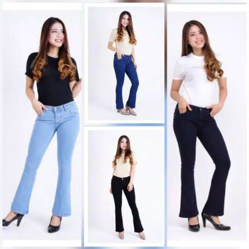 Celana Jeans Cutbray Jumbo Wanita 27-34 Panjang Big Size Import