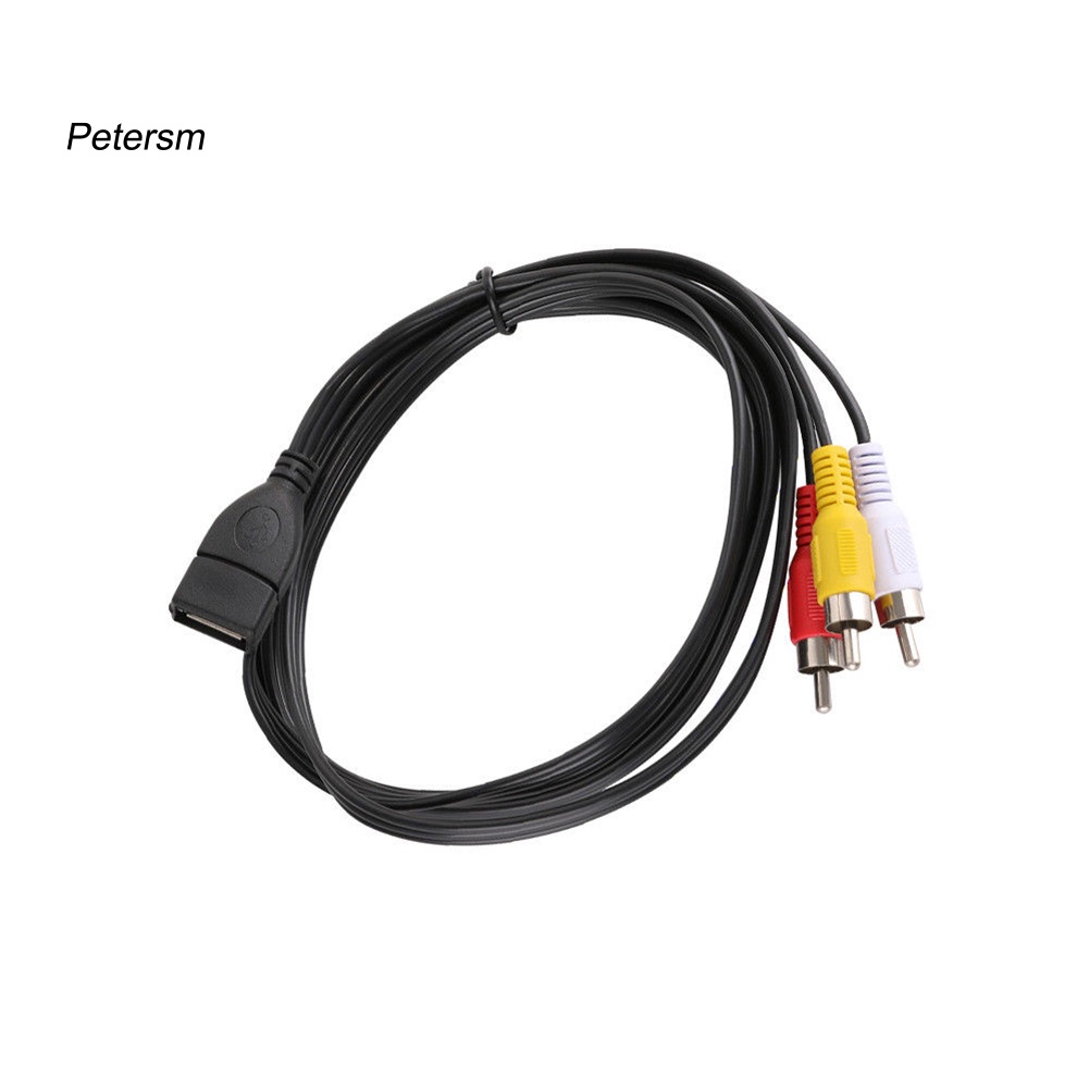 (Pt) Doonjiey Kabel Adapter Usb 2.0 A Female Ke 3 Rca Male Audio Video Av Untuk Pc Tv