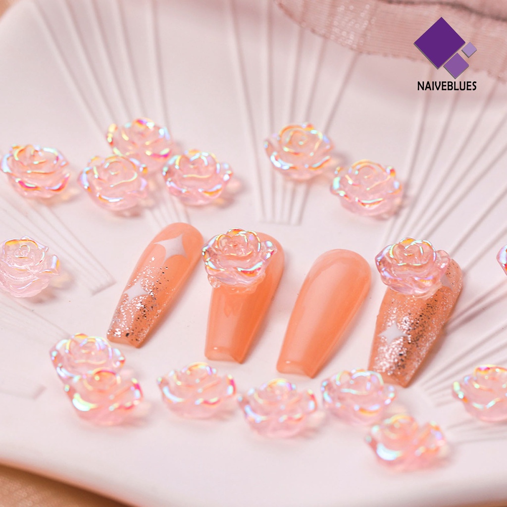 Naiveblue 1 Kantong Ornamen Bunga Kamelia 3D Bahan Resin Anti Air Untuk Dekorasi Nail Art / Manicure DIY