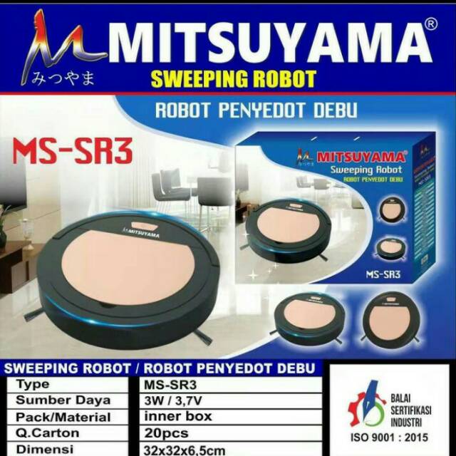 Robot Vacum Cleaner Mitsuyama MS-SR3 Sweeping Robot Penyedot Debu