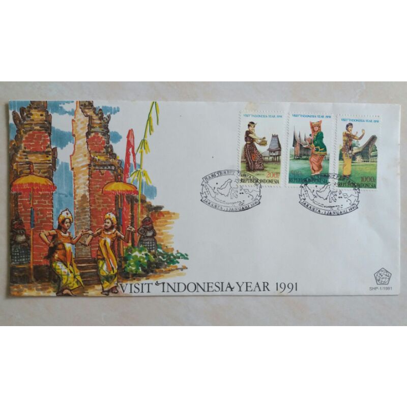 

Koleksi Filateli SHP / FDC Sampul Hari Pertama Edisi Visit Indonesia Year 1991