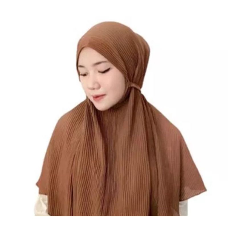 Kerudung hijab plisket tali bergo