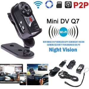 Jual Wifi IP Camera Mini Kamera Q7 Spy Camera Hidden Cam IR Night Vision HD P2P CCTV  SpyCam Murah