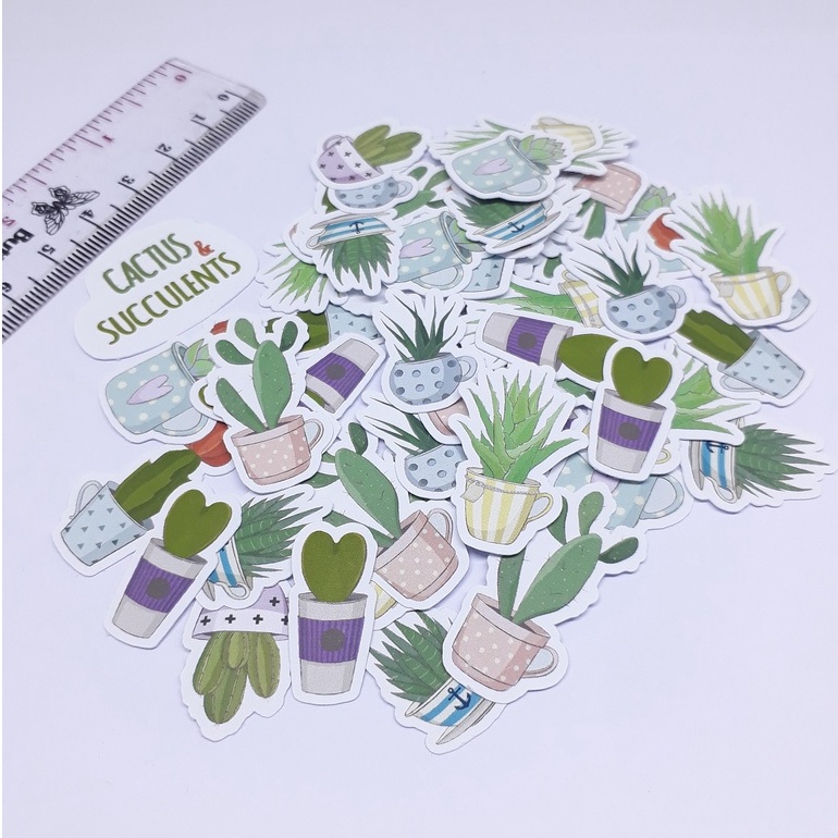 

56 stickers stiker kaktus cactus & succulent Scrapbook DIY Planner