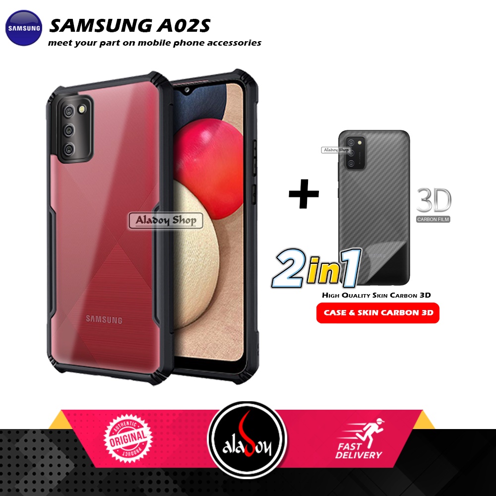 Case SAMSUNG A02S Armor Fusion Transparent Casing Free Skin Carbon 3D