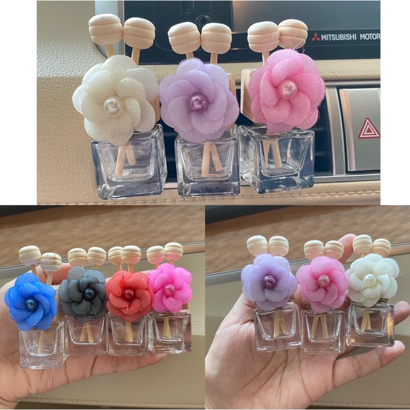 parfume bottle mobil bunga parfume clip ac mobil parfume ac mobil klip botol kaca model bunga putih bunga  bottle parfume