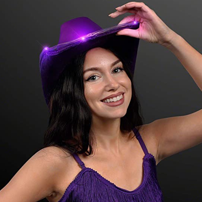 Topi Fedora Dengan Lampu LED Dapat Disesuaikan Untuk Pria Dan Wanita