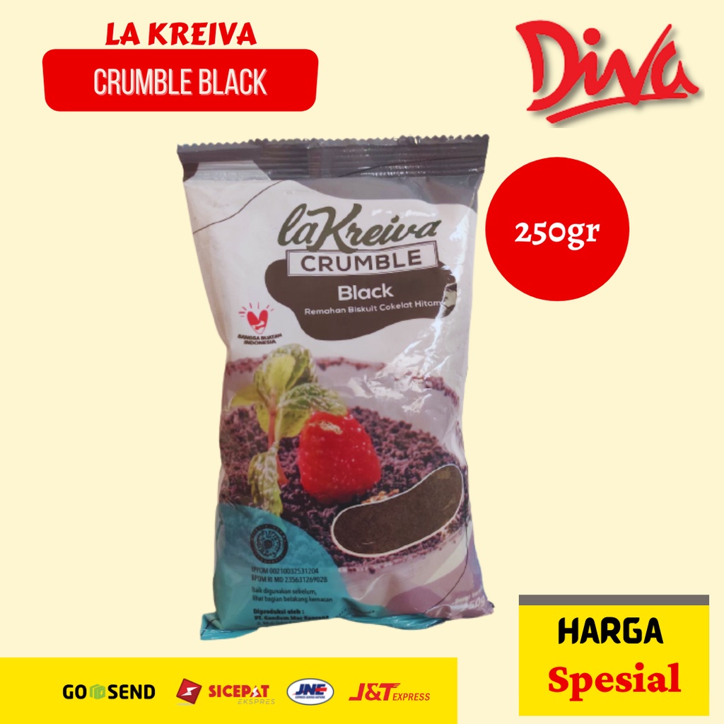 

[250gr] La Kreiva Crumble Black / Remahan Biskuit Black