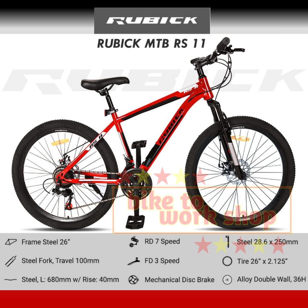 SEPEDA GUNUNG MTB RUBICK RS 11 26 INCH 21 SPEED BY UNITED GENIO