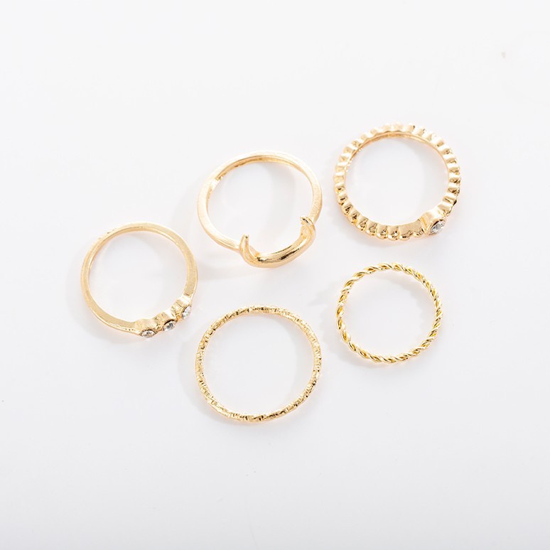 MORYMOSHI C15 Cincin Wanita 5pcs Set Fashion Korea