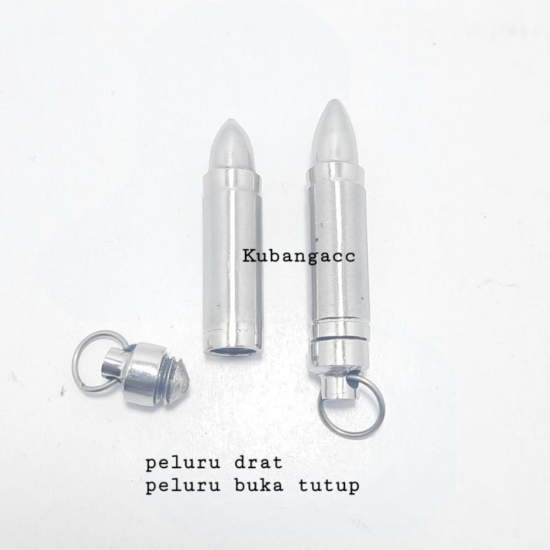 Liontin Peluru, Liontin Peluru Buka Tutup, Liontin Peluru kombinasi silver dan Gold, liontin Kalung