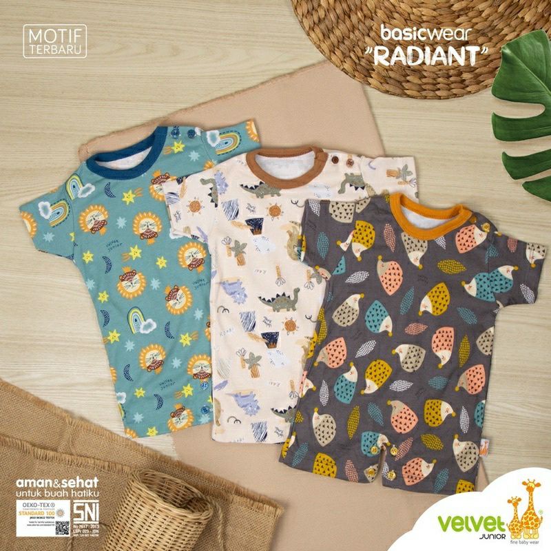 VELVET Junior Jumper / Romper Newborn Baju Kodok Romper Bayi Baju Bayi Terusan