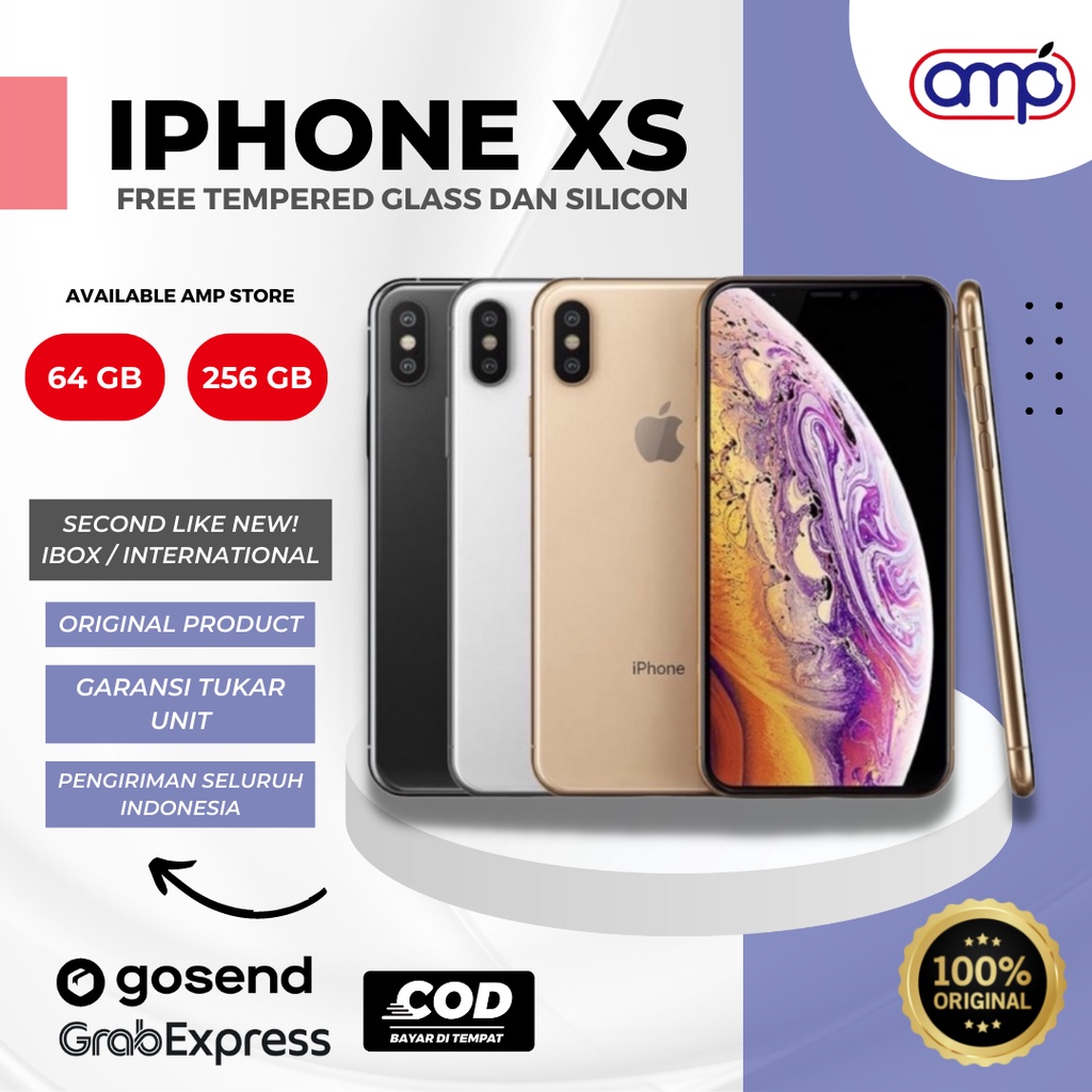 IPHONE XS 64GB 256GB IBOX INTER SECOND GOOD CONDITION LIKE NEW BERGARANSI RESMI