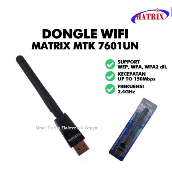 Dongle Matrix USB Wifi Receiver HD Adapter 150Mbps MTK7601UN MTK7601