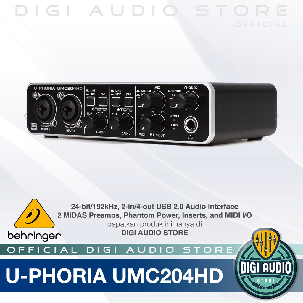 Behringer UMC204HD ( UMC 204 HD ) Soundcard USB Audio Interface with