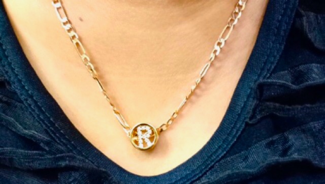 Kalung wanita kalung huruf kalung inisial kalung alphabet kalung huruf lapis emas replika emas