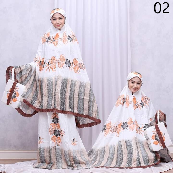 Mukena Terusan Lajuran Batik Asli Pekalongan Rayon Adem 37 / Coza Batik