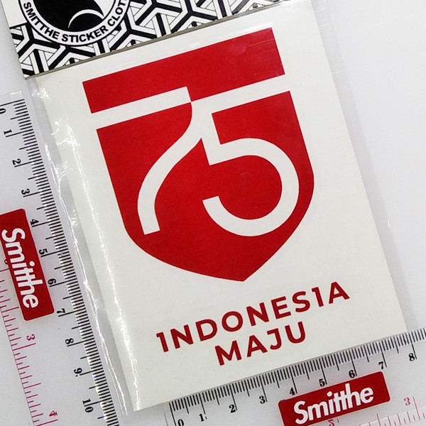 Stiker 75 Tahun Indonesia Logo HUT RI Cutting Sticker untuk aksesoris Mobil Motor