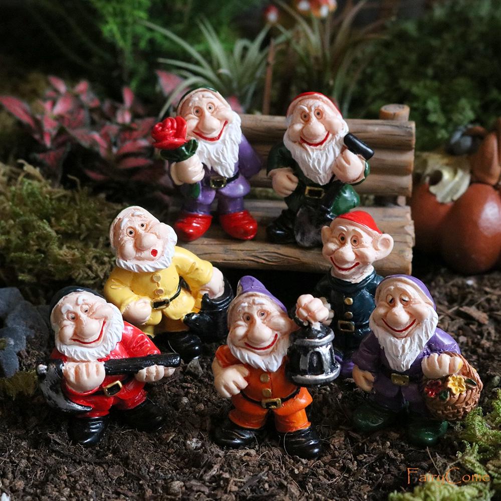 NICKOLAS1 Patung Miniatur Dwarf Gnomes Pemandangan Mikro Lucu