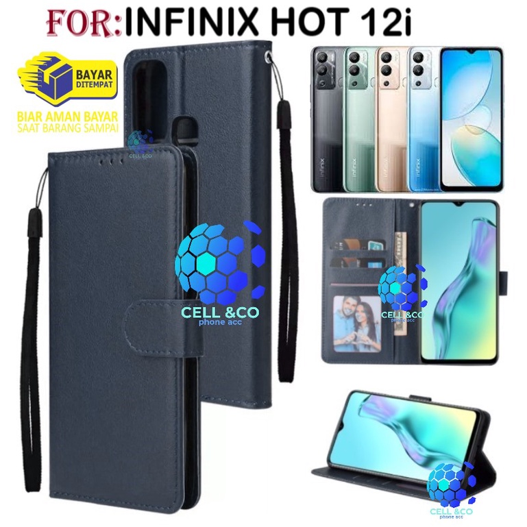 NEW INFINIX HOT 12i CASE FLIP LEATHER WALLET PREMIUM FLIP CASE BUKA TUTUP KESING HP CASING FLIP CASE WALLET INFINIX HOT 12i TERBARU