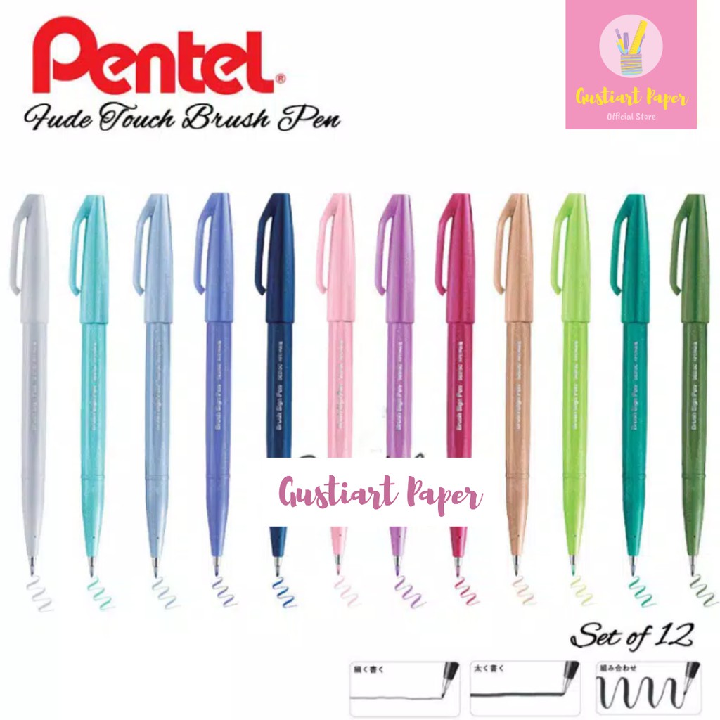 

New Pentel Touch Brush Sign Pen Soft Color / Kuas Lettering Doodle Murah