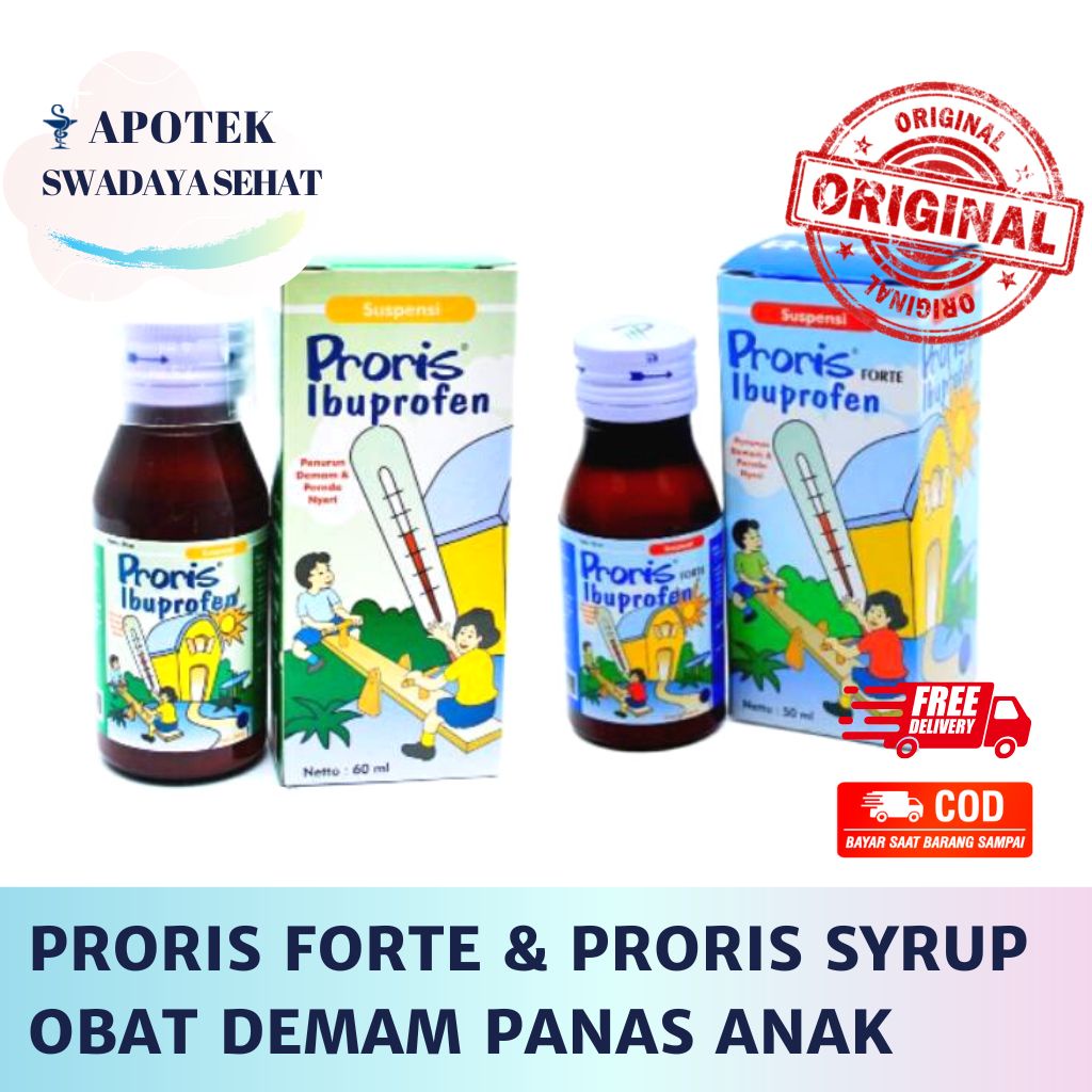 PRORIS FORTE &amp; PRORIS SYRUP 60 ML - Obat Demam Panas Sakit Kepala Anak Sirup
